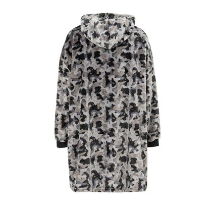 Grey Camo - Back - Howick Mens Camouflage Oversized Hoodie Blanket