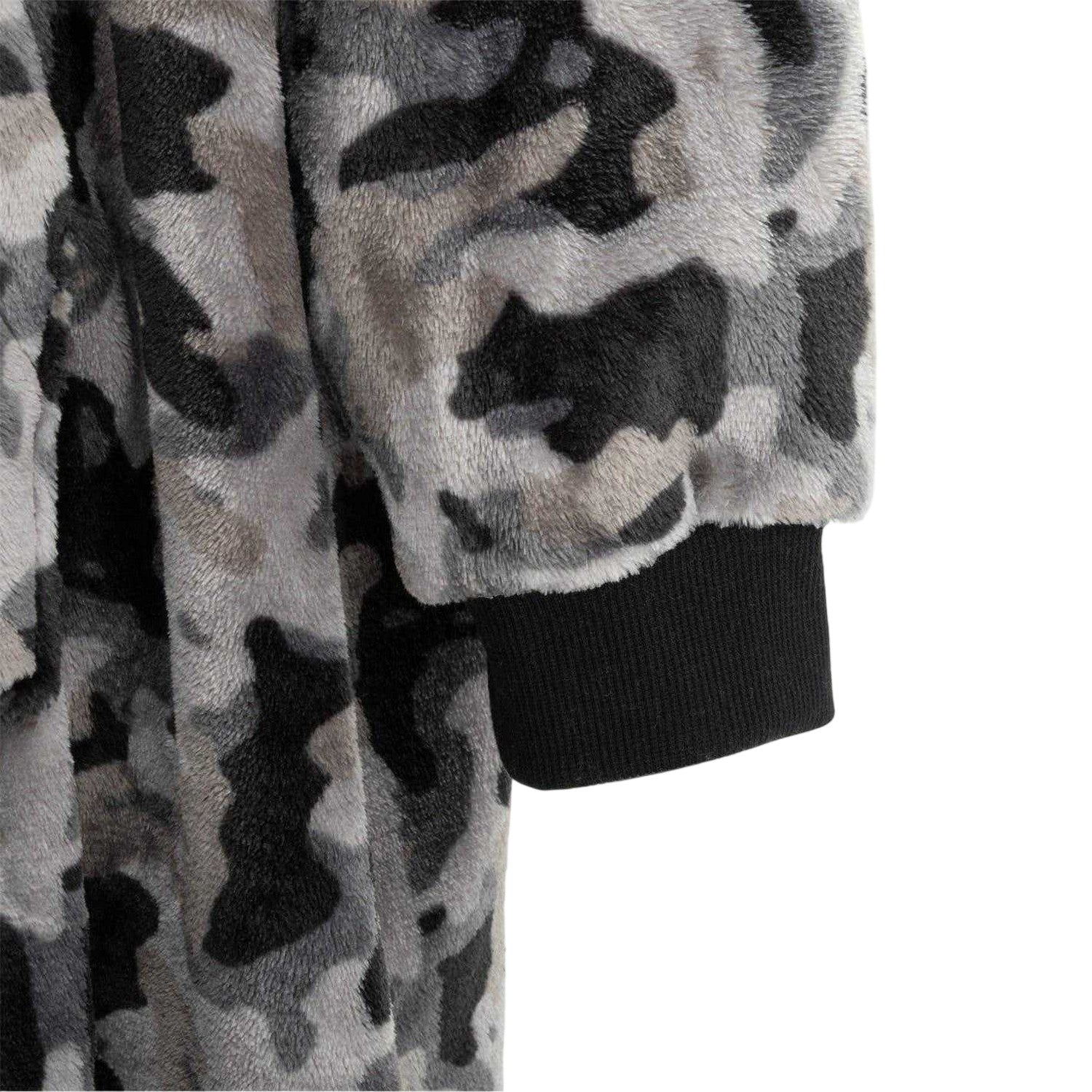 Grey Camo - Side - Howick Mens Camouflage Oversized Hoodie Blanket