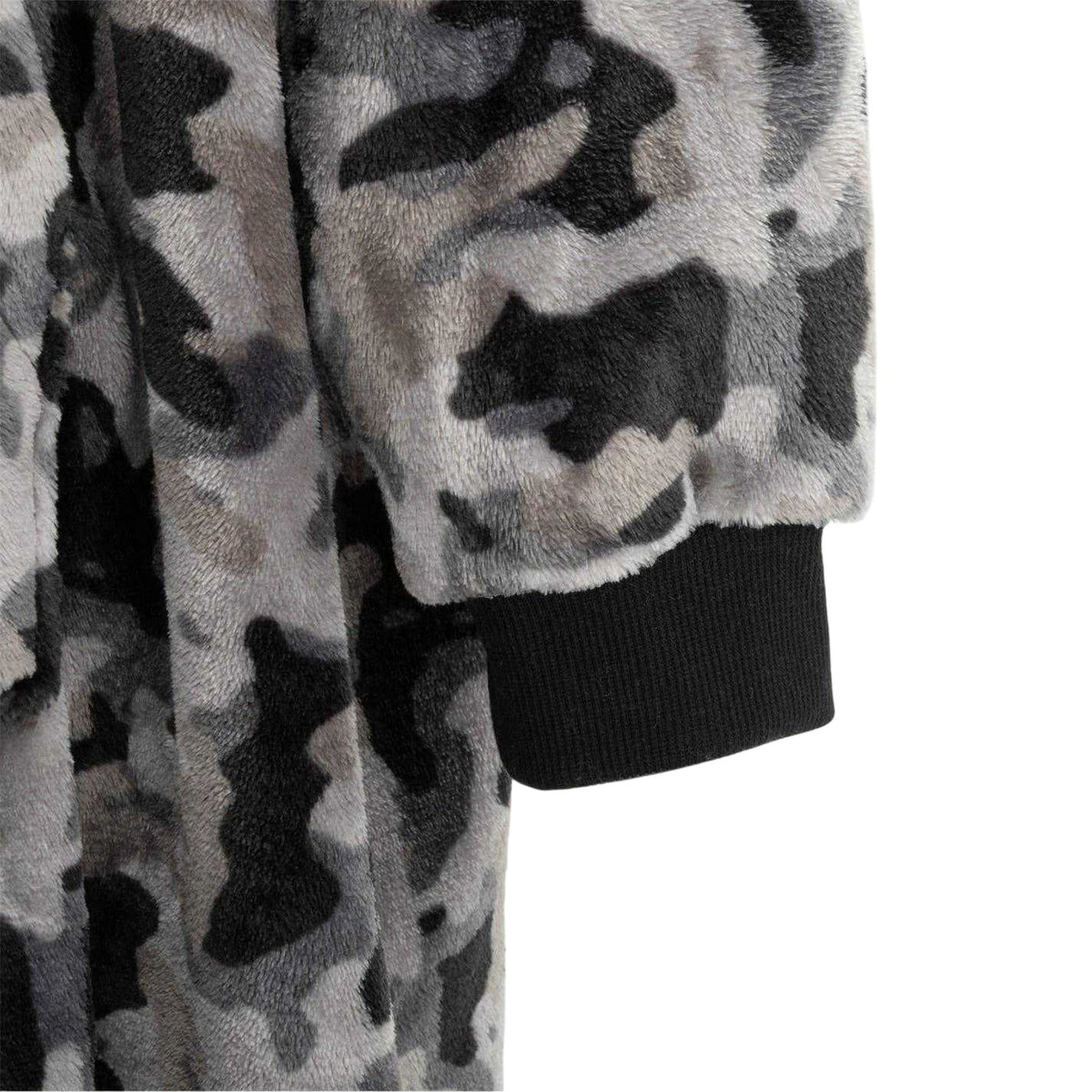 Grey Camo - Side - Howick Mens Camouflage Oversized Hoodie Blanket