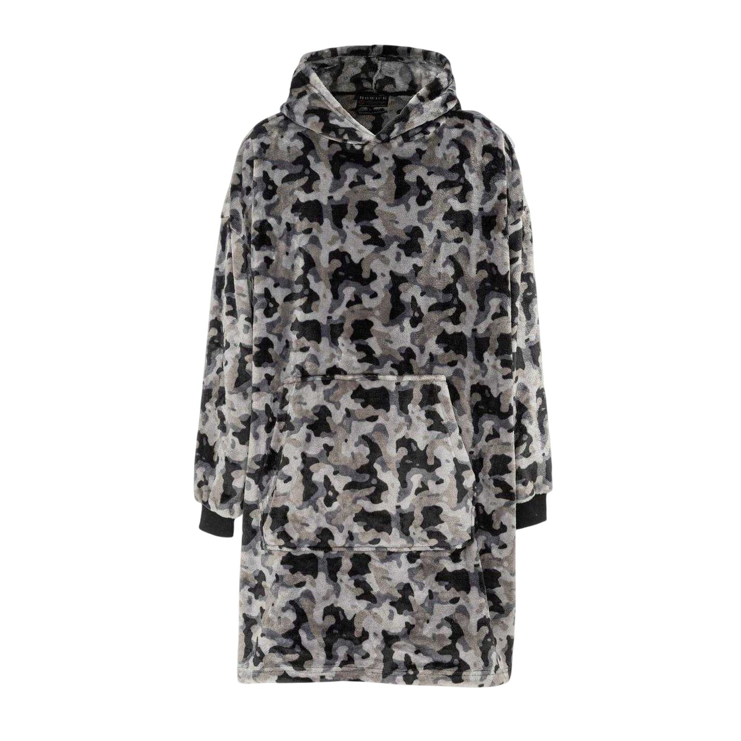 Grey Camo - Front - Howick Mens Camouflage Oversized Hoodie Blanket