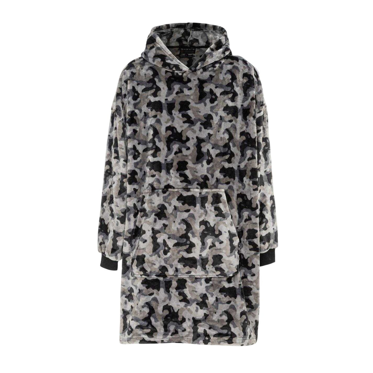 Grey Camo - Front - Howick Mens Camouflage Oversized Hoodie Blanket
