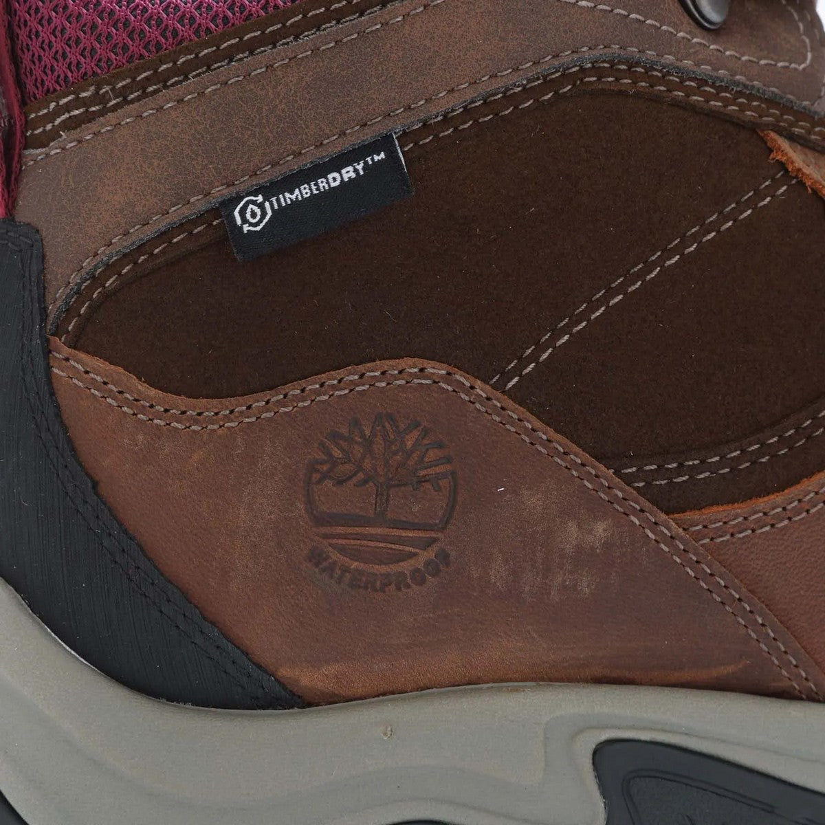 Brown - Close up - Timberland Womens-Ladies Mt. Maddsen Leather Mid Cut Waterproof Hiking Boots