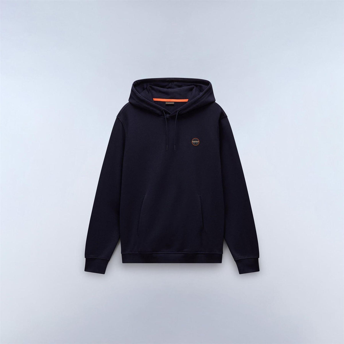 Marine Blue - Front - Napapijri Mens Cotton Long-Sleeved Pullover Hoodie