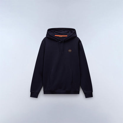 Marine Blue - Front - Napapijri Mens Cotton Long-Sleeved Pullover Hoodie