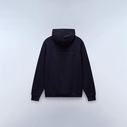 Marine Blue - Back - Napapijri Mens Cotton Long-Sleeved Pullover Hoodie