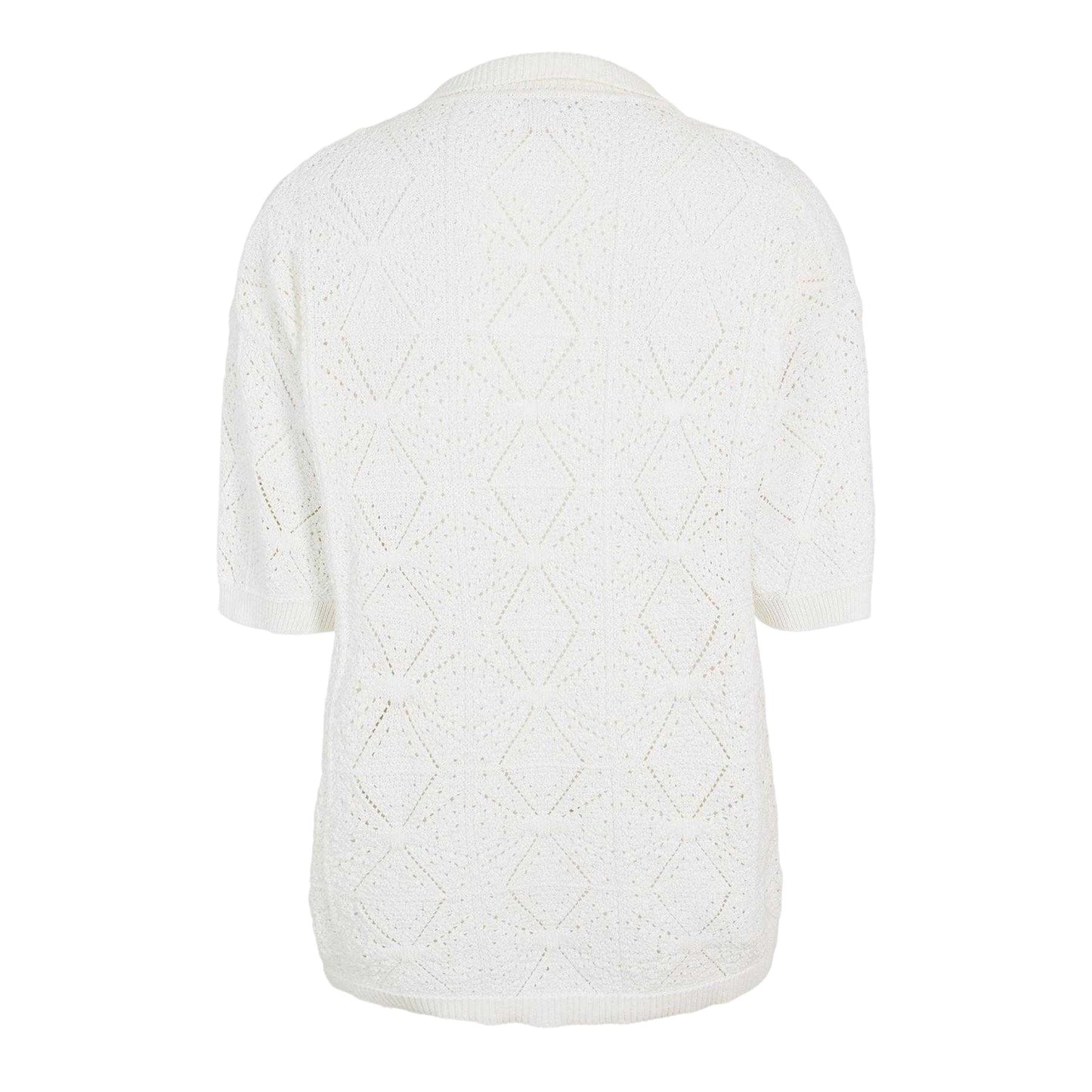 White - Back - Hugo Mens Diamond Knit Cardigan
