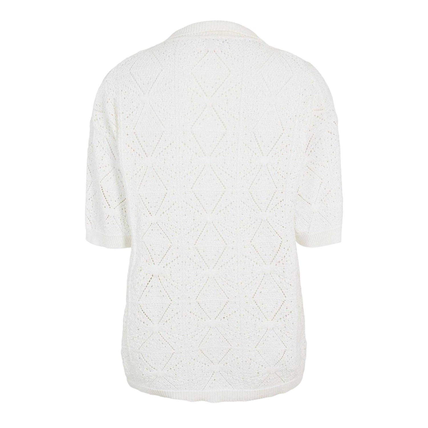 White - Back - Hugo Mens Diamond Knit Cardigan