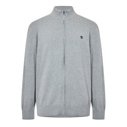 Medium Grey Heather - Front - Timberland Mens Full Zip Regular Sweater Top
