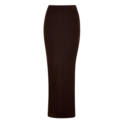 Cocoa - Front - Jack Wills Womens-Ladies Knitted Maxi Skirt
