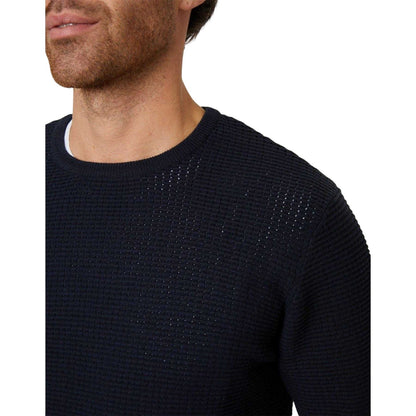 Navy - Side - Threadbare Mens Yarra Textured Regular Jumper