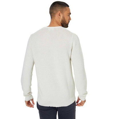 Ecru - Back - Threadbare Mens Yarra Textured Regular Jumper