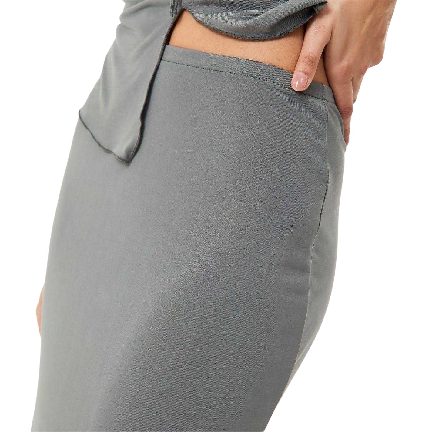 Grey - Side - Jack Wills Womens-Ladies Back Slit Maxi Skirt