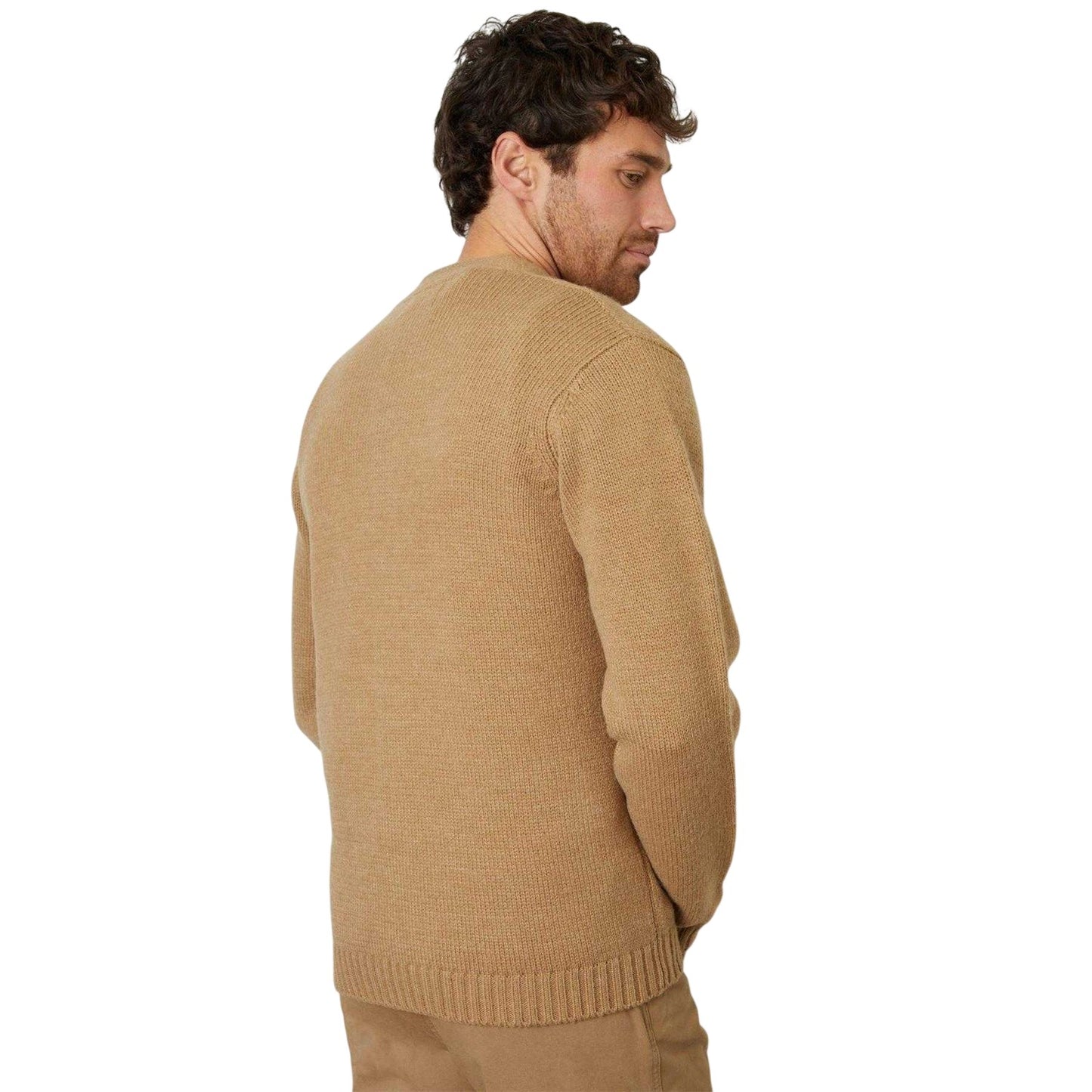 Biscuit - Back - Threadbare Mens Icon V Neck Cardigan