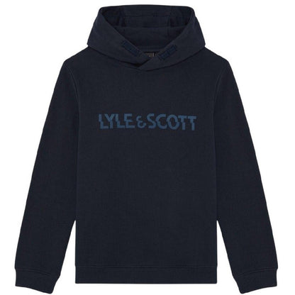 Dark Navy - Front - Lyle & Scott Boys Logo Pullover Hoodie