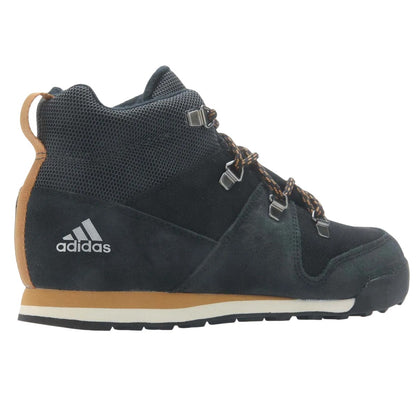 Black - Pack Shot - Adidas Childrens-Kids Climawarm Snowpitch Suede Panel Hiking Shoes