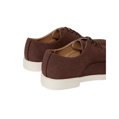 Chocolate - Back - Threadbare Mens Axelle Flat Oxfords