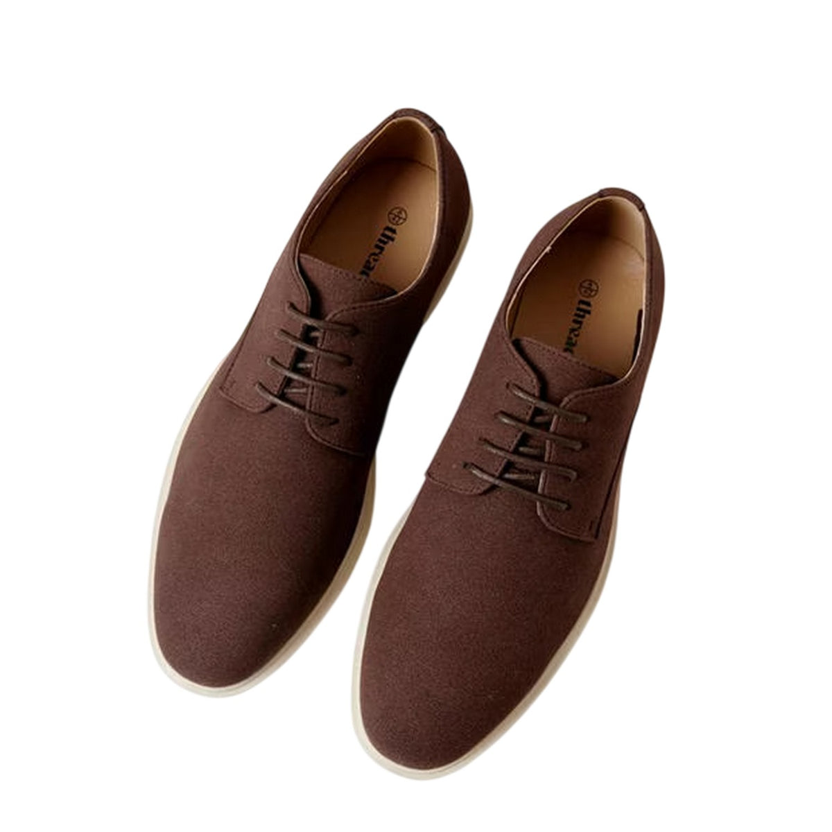Chocolate - Side - Threadbare Mens Axelle Flat Oxfords
