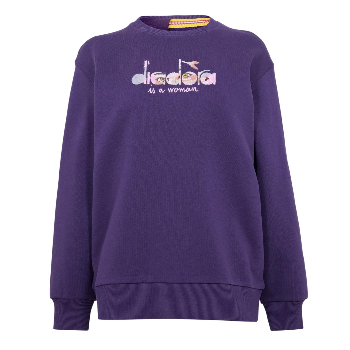 Purple - Front - Diadora Womens-Ladies Ribbed Regular Long-Sleeved Sweatshirt