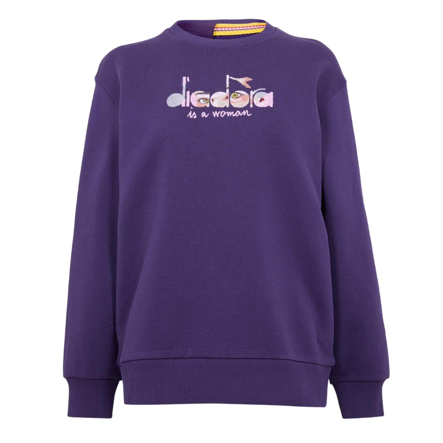 Purple - Front - Diadora Womens-Ladies Ribbed Regular Long-Sleeved Sweatshirt
