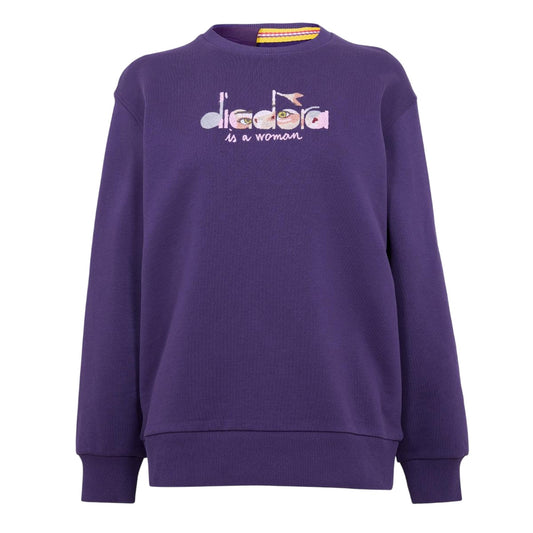Purple - Front - Diadora Womens-Ladies Ribbed Regular Long-Sleeved Sweatshirt