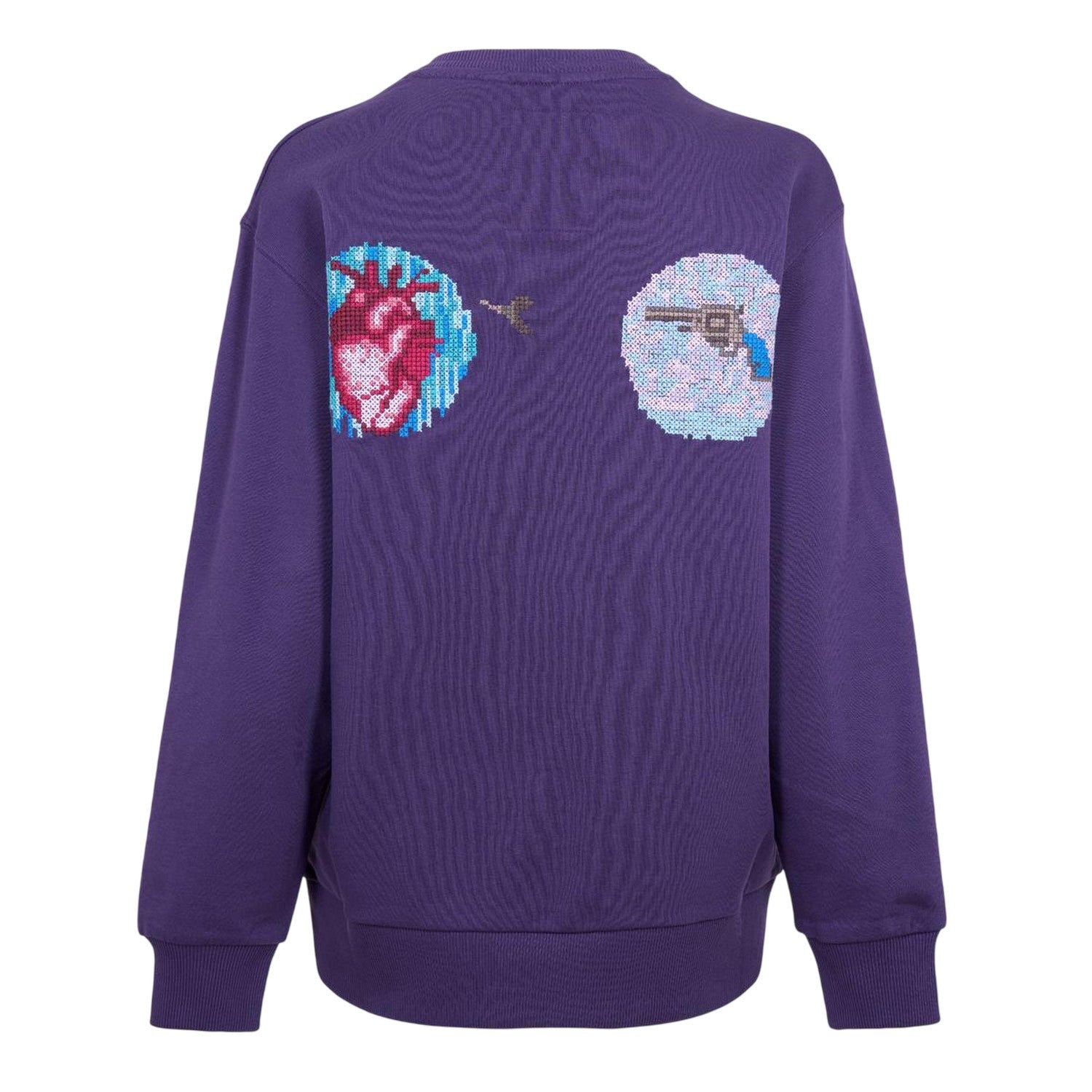 Purple - Back - Diadora Womens-Ladies Ribbed Regular Long-Sleeved Sweatshirt