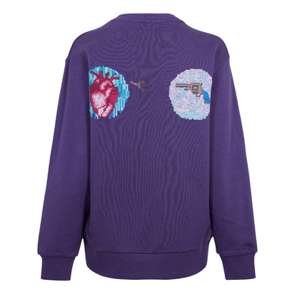 Purple - Back - Diadora Womens-Ladies Ribbed Regular Long-Sleeved Sweatshirt