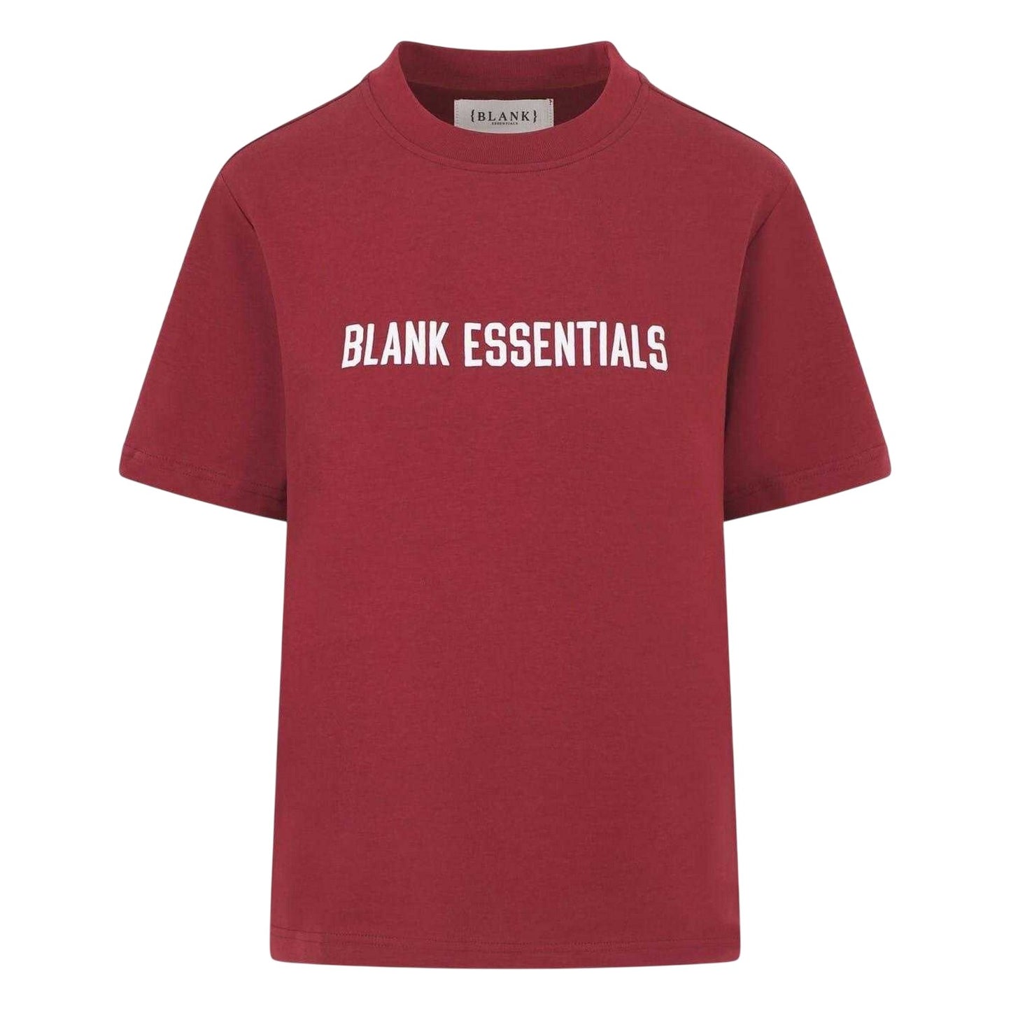 Burgundy - Front - Blank Essentials Womens-Ladies Logo Oversized Boyfriend T-Shirt