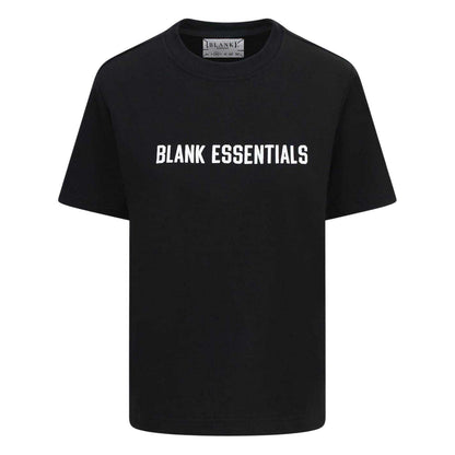 Black - Front - Blank Essentials Womens-Ladies Logo Oversized Boyfriend T-Shirt
