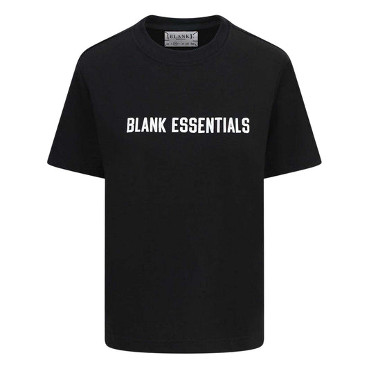 Black - Front - Blank Essentials Womens-Ladies Logo Oversized Boyfriend T-Shirt