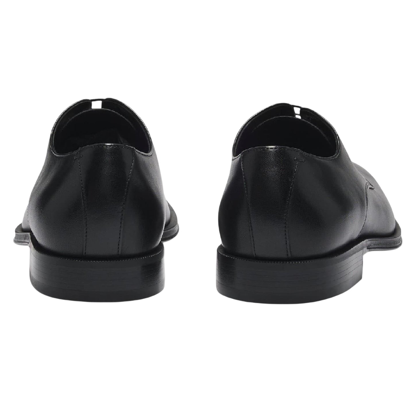 Dark Brown - Back - Boss Mens Leather Low Block Heel Formal Shoes