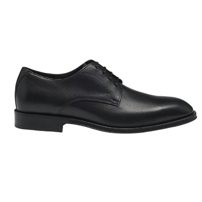 Dark Brown - Front - Boss Mens Leather Low Block Heel Formal Shoes