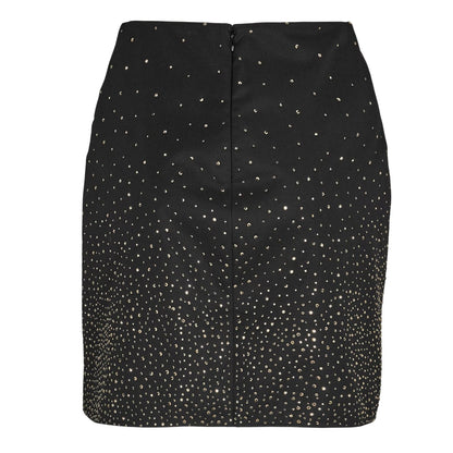 Black - Back - Off White Womens-Ladies Embellished Twisted Slim Mini Skirt