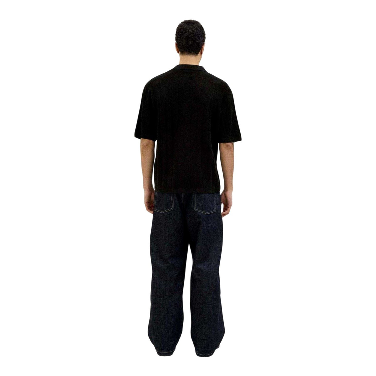 Black - Back - Jack And Jones Mens Ribbed Polo Shirt