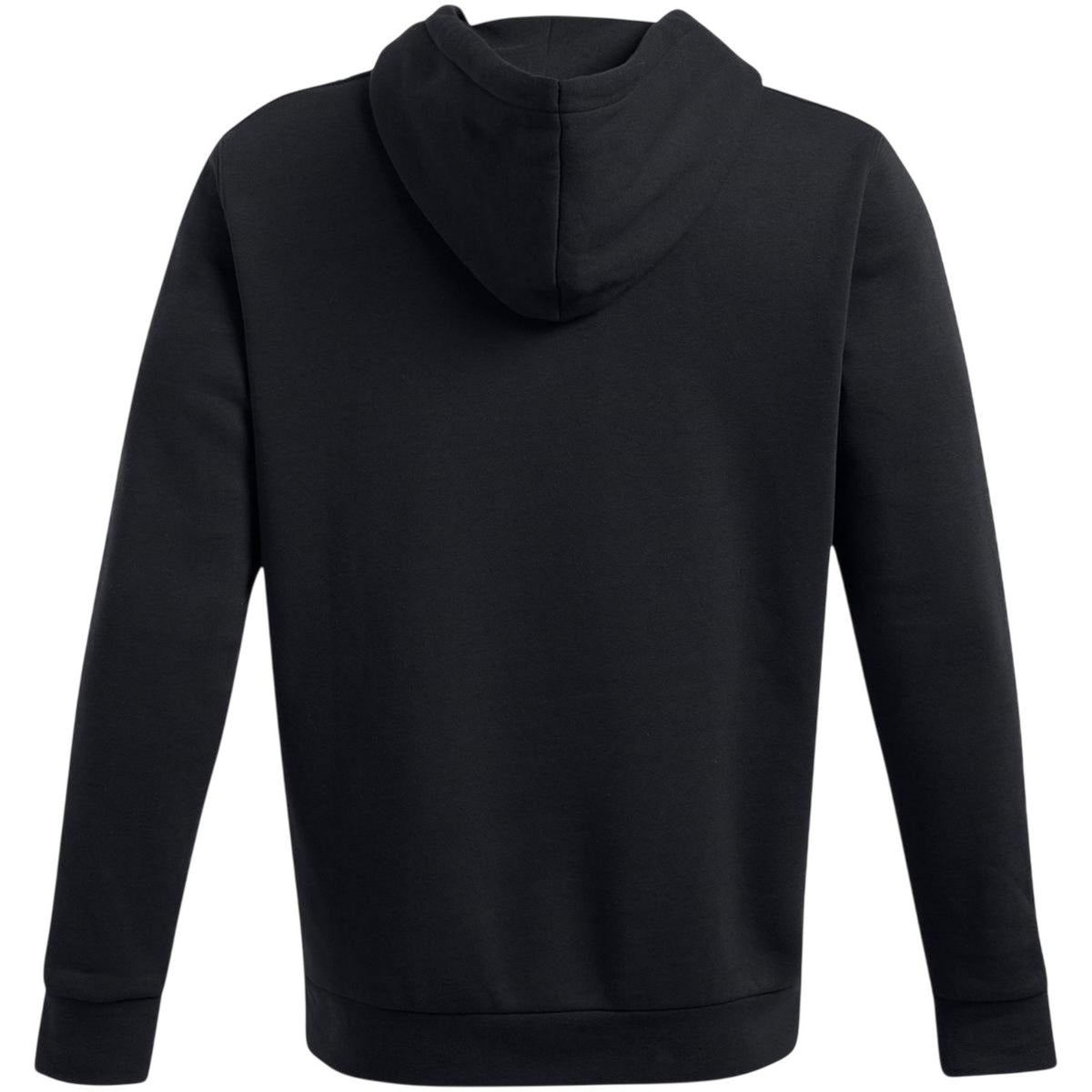 Black - Back - Under Armour Mens Icon Cotton Blend Taped Sleeve Hoodie