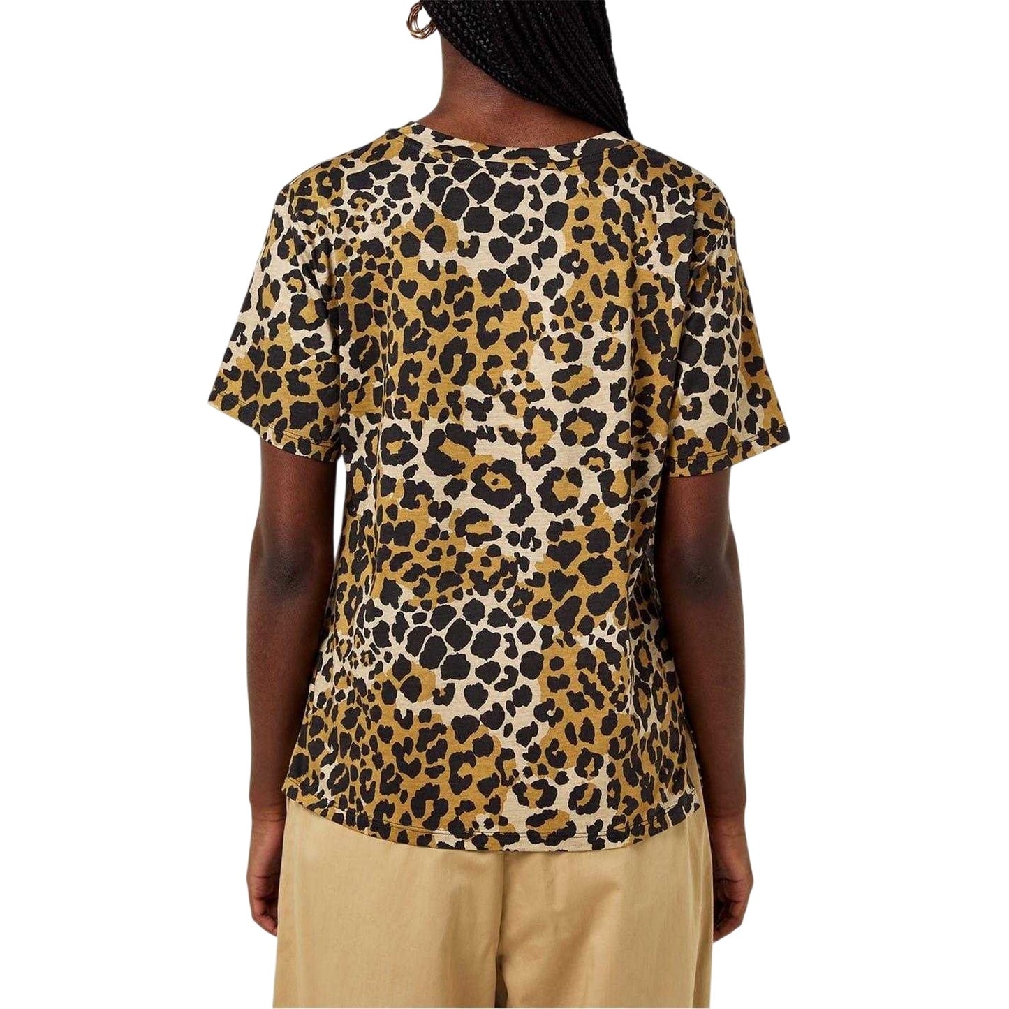 Beige - Back - Max Mara Womens-Ladies Eloisa Leopard Print Regular T-Shirt