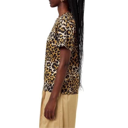 Beige - Side - Max Mara Womens-Ladies Eloisa Leopard Print Regular T-Shirt