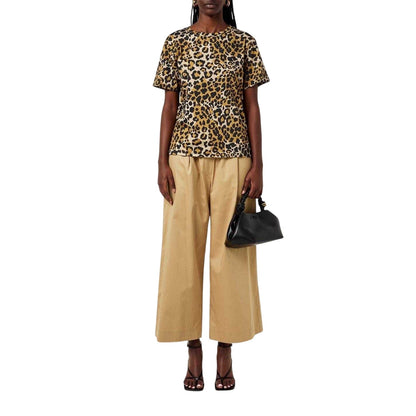 Beige - Lifestyle - Max Mara Womens-Ladies Eloisa Leopard Print Regular T-Shirt