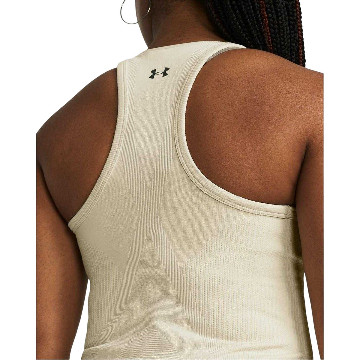 Beige - Side - Under Armour Womens-Ladies Y Slim Tank Top