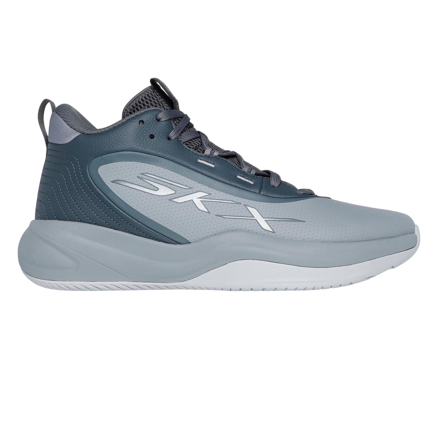 Grey - Front - Skechers Mens League Leather Basketball Shoes
