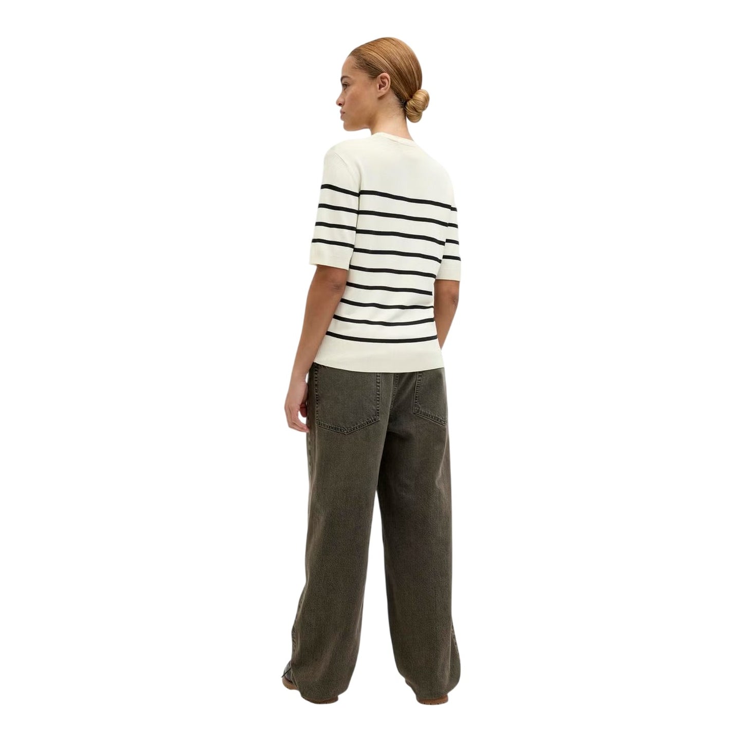 Vanilla Ice - Side - JJXX Womens-Ladies Layla Stripe Crew Neck Top