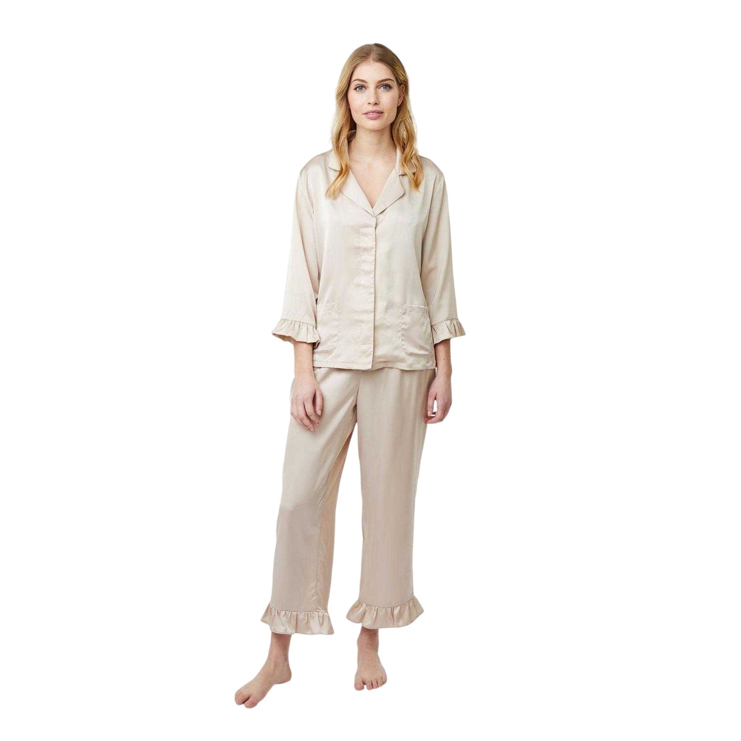 Moonlight - Side - CCDK Copenhagen Womens-Ladies Saga Satin Frill Trousers