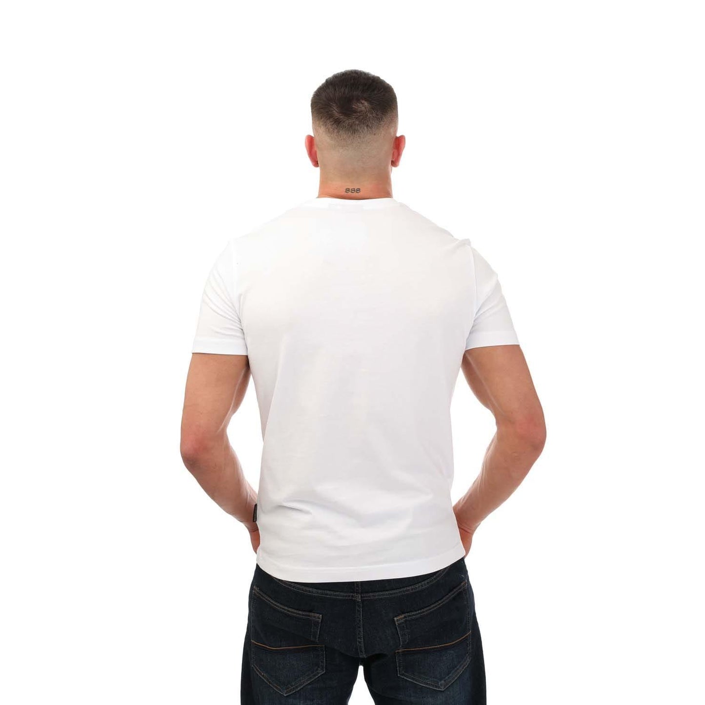 White - Back - Napapijri Mens Kasba Logo Crew Neck T-Shirt