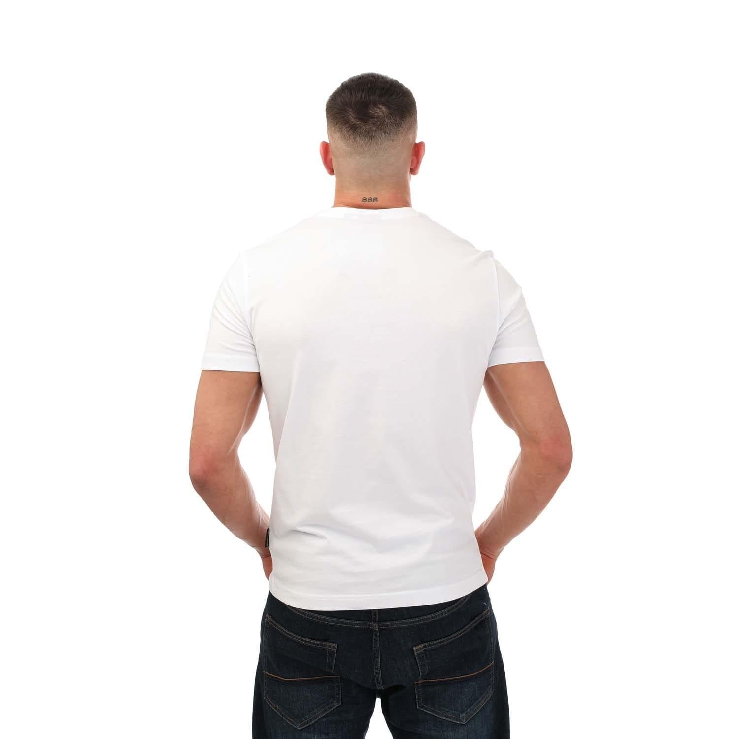 White - Back - Napapijri Mens Kasba Logo Crew Neck T-Shirt
