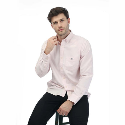 Pink - Side - Gant Mens A.Shield Regular Shirt