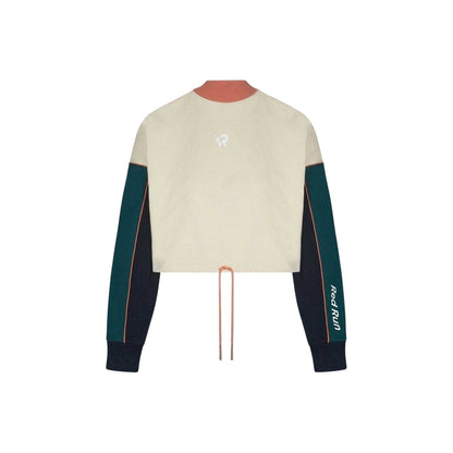 Cream - Front - Red Run Womens-Ladies Cotton Blend Cropped Sweatshirt