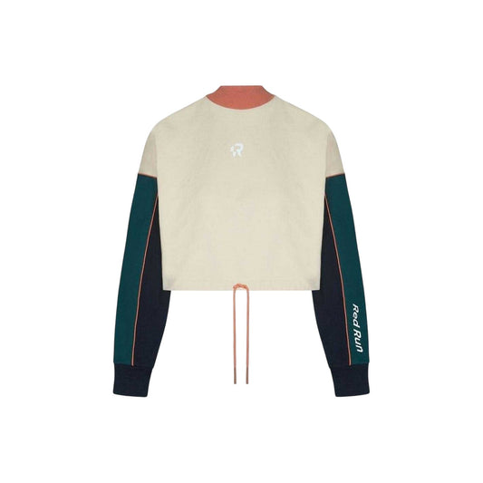 Cream - Front - Red Run Womens-Ladies Cotton Blend Cropped Sweatshirt