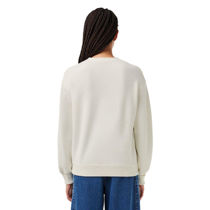 White - Back - Lacoste Womens-Ladies V Neck Relaxed Fit Cardigan