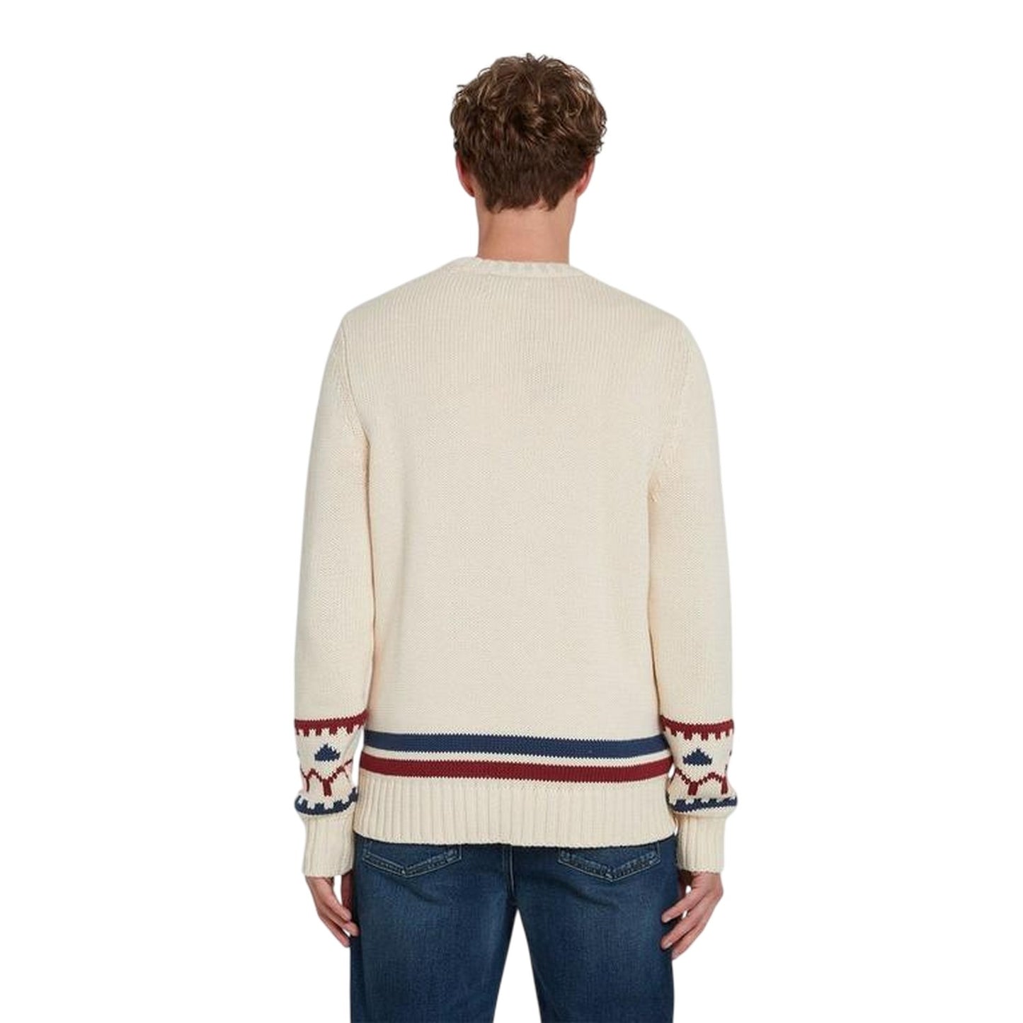 Cream - Back - Farah Mens Alverstone Logo Regular Sweatshirt