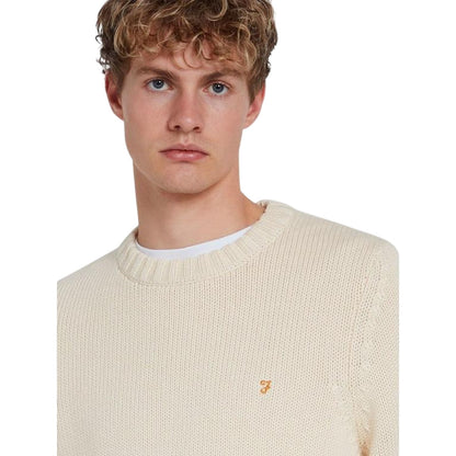 Cream - Side - Farah Mens Alverstone Logo Regular Sweatshirt