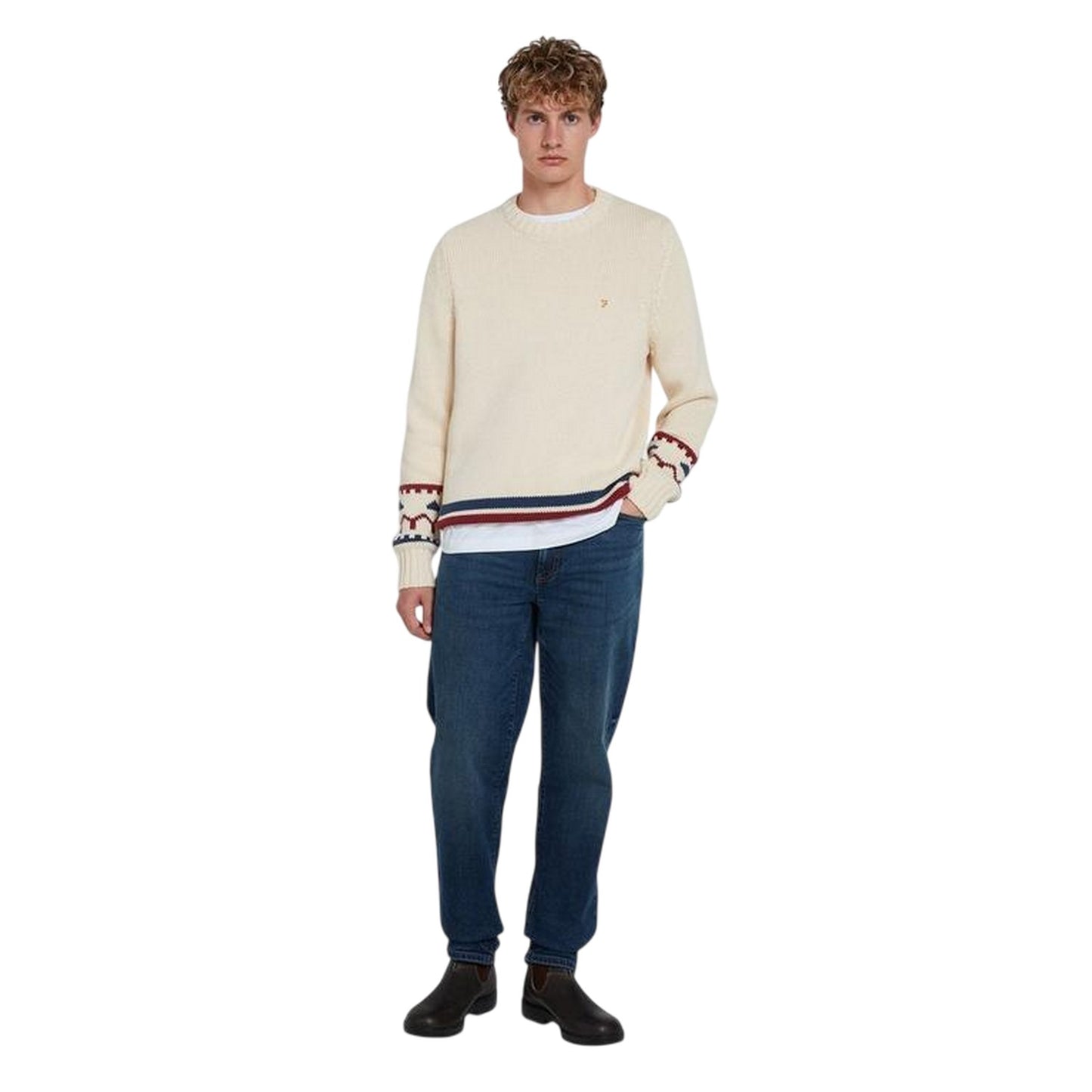 Cream - Lifestyle - Farah Mens Alverstone Logo Regular Sweatshirt
